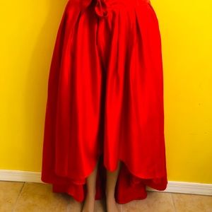 Red High Low Skirt